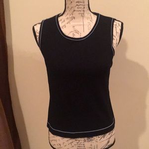 Sleeveless navy blue rayon top